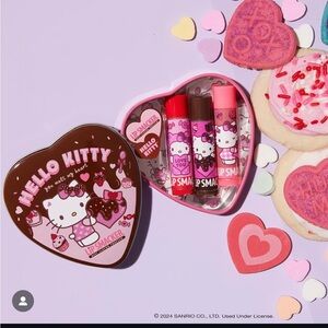 Lip Smacker 3pc Heart Lip Balm Tin - Hello Kitty